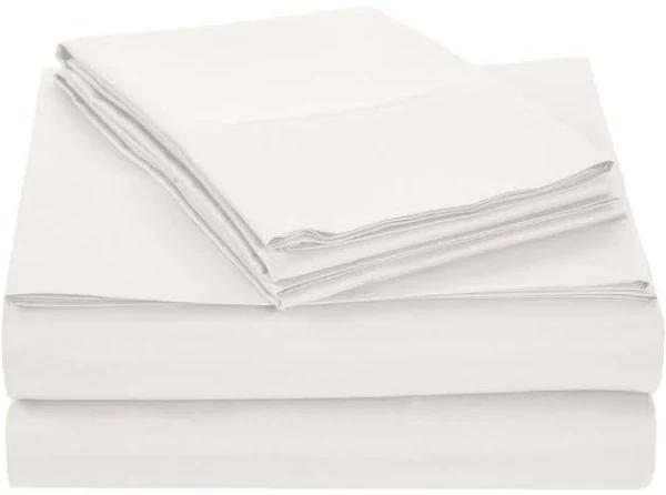 Amazon Basics Lightweight Super Soft Easy Care Microfiber Bed Sheet Set with 36-cm Deep Pockets - King, Cream