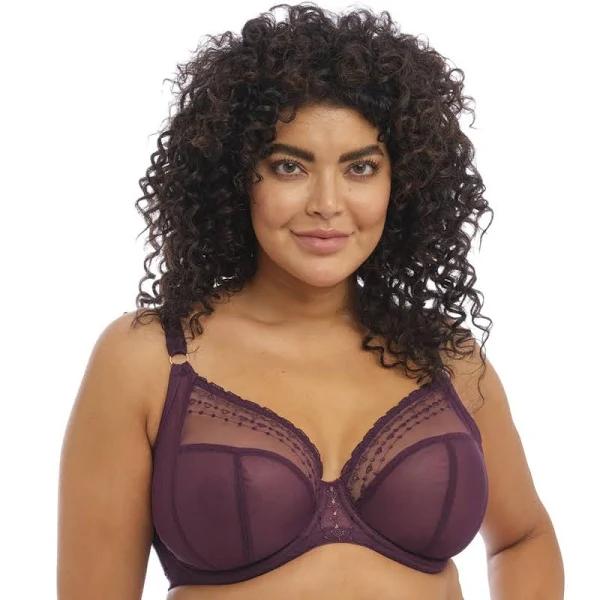 Elomi Matilda Underwired Plunge Bra - Wine Diamond - 10GG Wine Diamond