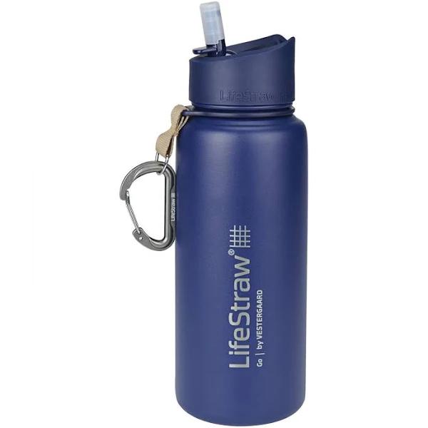 LifeStraw Water Filter Bottle Go Stainless Steel 750ml Blue