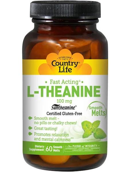 Country Life, L-Theanine, 100 mg, 60 Smooth Melts