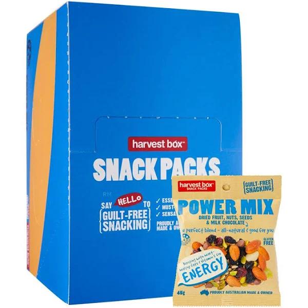 10 x Harvest Box Snack Packs Power Mix 45g