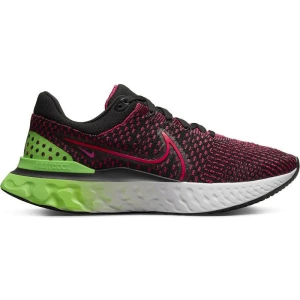 Nike React Infinity Run Flyknit 3 M DH5392-003 Running Shoe Black Pink Green