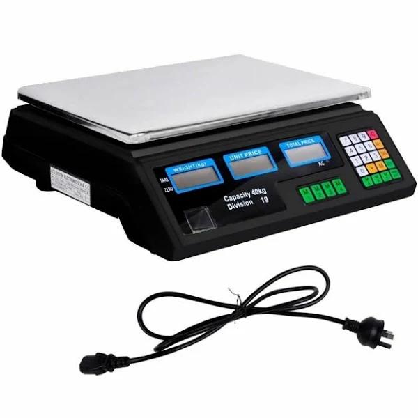 Electronic Digital Kitchen Scale Commercial Shop 40kg 1G Food Weight Scales Blk - AfterPay & zipPay Available