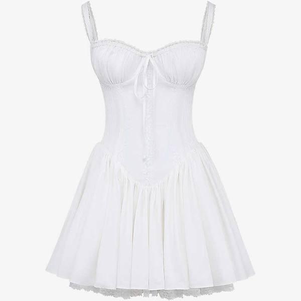 House of CB Pietra Corset Mini Dress in White L