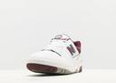 New Balance White & Burgundy 550 Sneakers