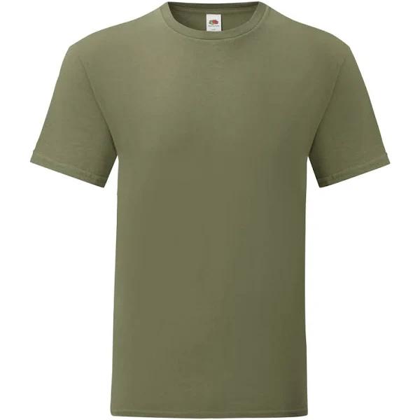 Fruit of The Loom Mens Iconic T-Shirt (Pack of 5) Classic Olive Green L