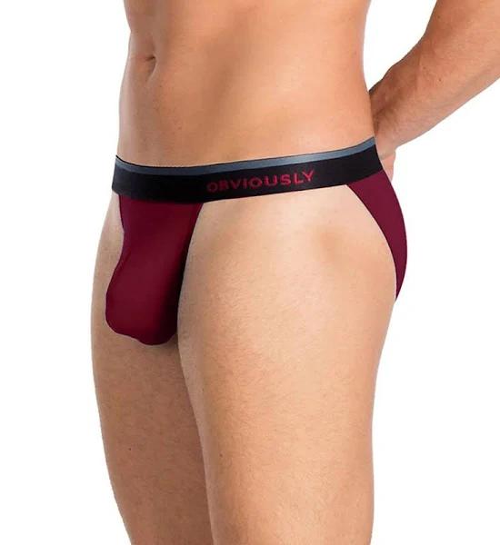 Obviously PrimeMan AnatoMAX Bikini Brief - Maroon Burgundy Large