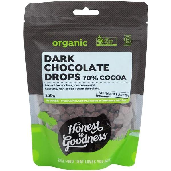 Honest to Goodness Organic Dark Chocolate Drops 70% Cocoa, 250 G