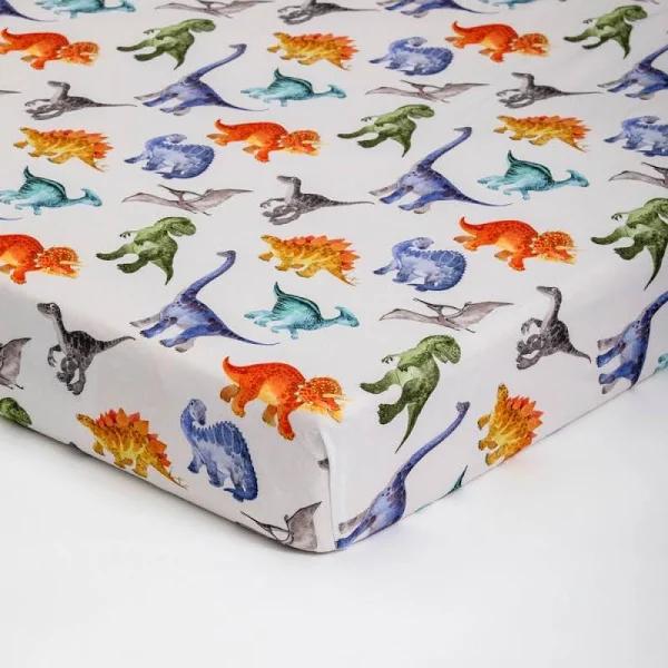 Bilbi Bamboo Cot Fitted Sheet Prehistoric