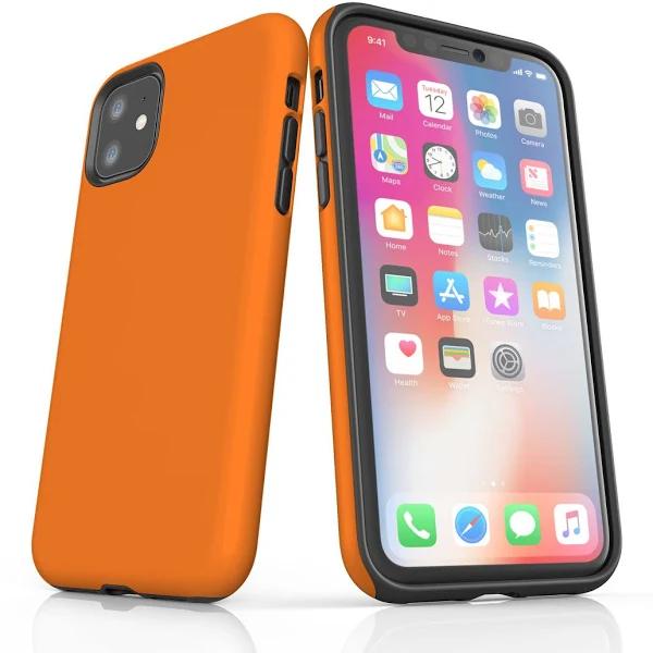 Universal Orange For iPhone 11 Tough Case, Protective Back Cover