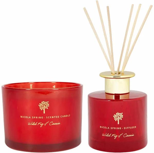 Nicola Spring Scented Candle and Diffuser Set - 350g - Wild Fig & Cassis