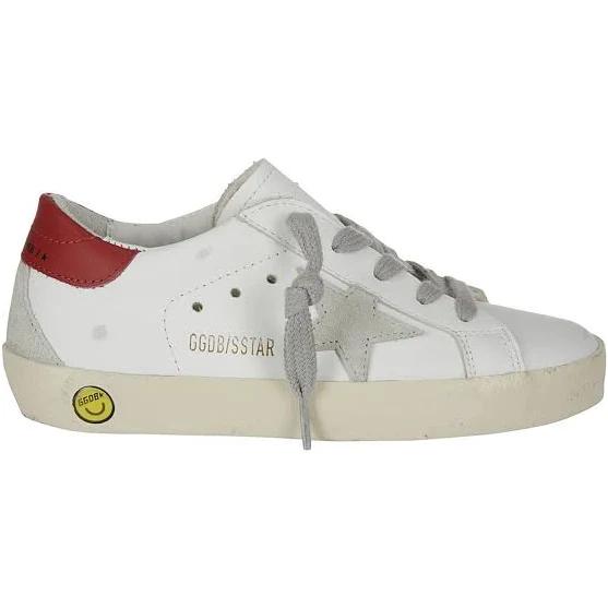 Golden Goose White Super Star Sneakers for Kids with Star - Boys