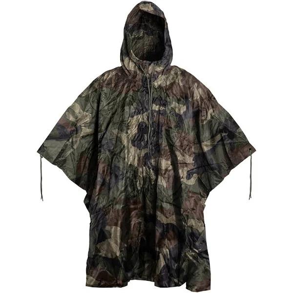 Military Style Waterproof Poncho, Woodland