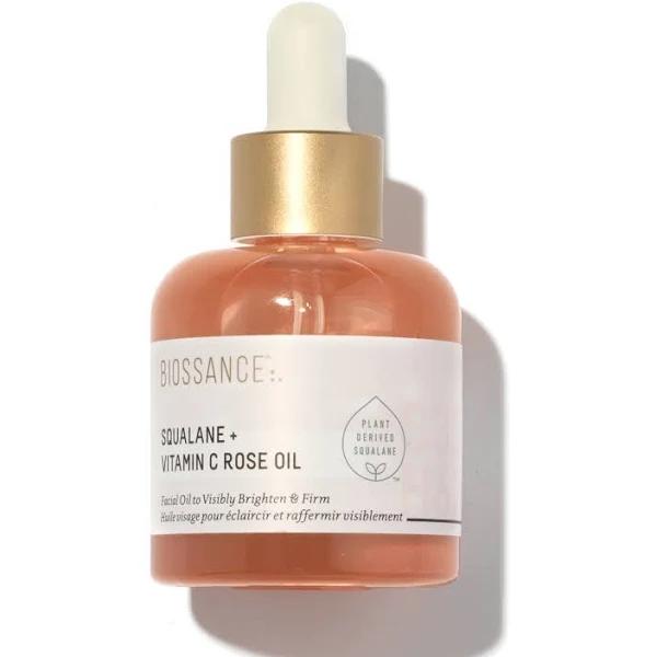 Biossance Squalane + Vitamin C Rose Oil, Green Bottle, 30ml