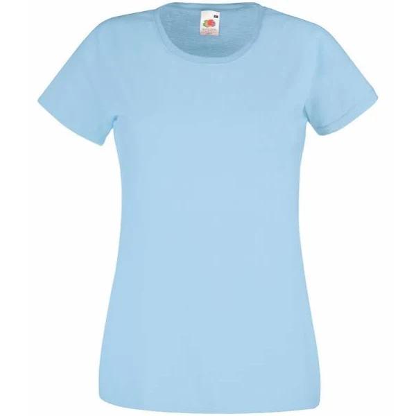 Fruit of The Loom Ladies/Womens Lady-Fit Valueweight Short Sleeve T-Shirt Sky Blue XL