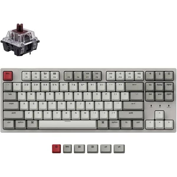 Keychron C1 USB Wired Keyboard Hot-swappable Gateron Retro Colour TKL Mechanical Keyboard (Brown Switch)