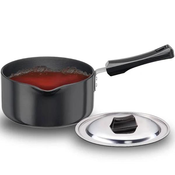 Futura Induction Hard Anodised Induction Base Sauce Pan with Steel Lid