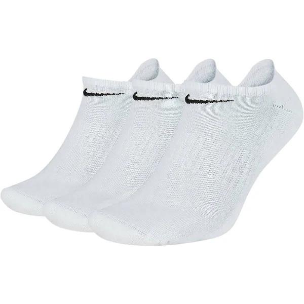 Nike Unisex Everyday Cushion No Show Socks 3 Pack (White/Black) M