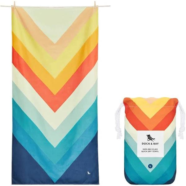 Dock & Bay Quick-dry Beach Towel 100% Recycled Go Wild Collection - Chevron Chic Large - Beach Towels