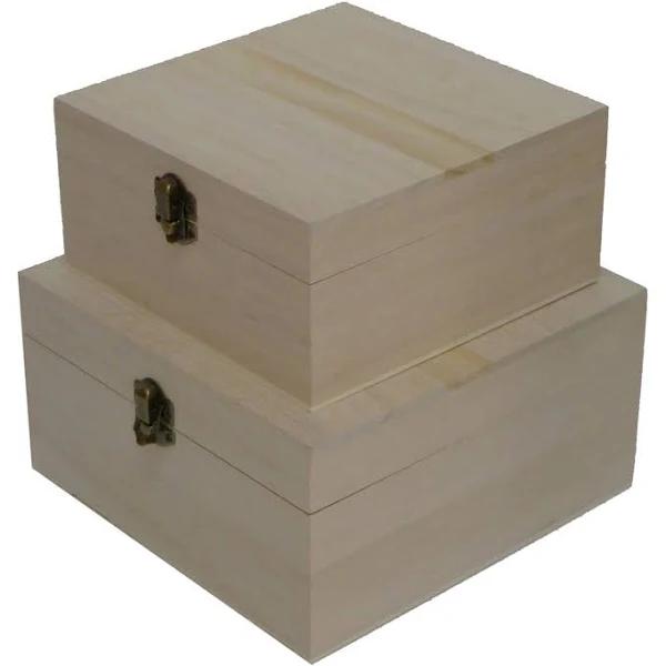 Boyle Craftwood Square Storage Box w/ Catch Set 2x 2pc