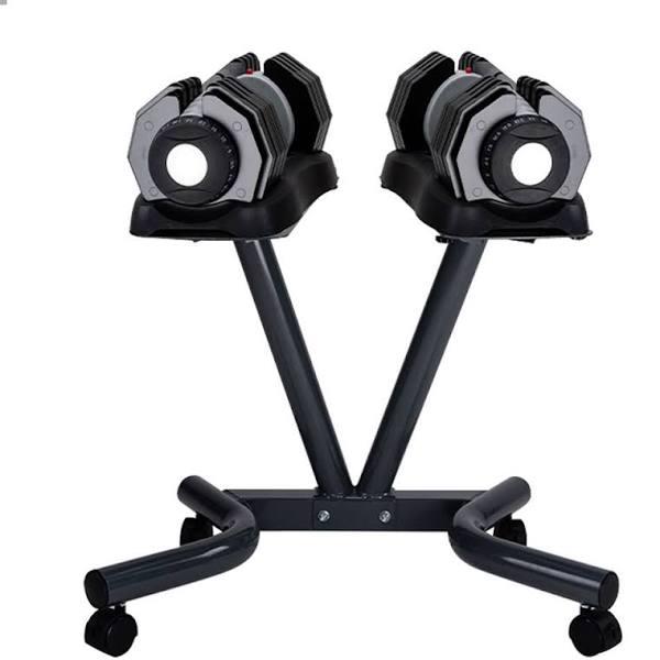 ATIVAFIT 2x 25kg Adjustable Dumbbell Set Weights Dumbbells Home Fitness Stand