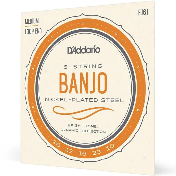 D'Addario EJ61 5-String Banjo Strings - Nickel - Medium 10-23