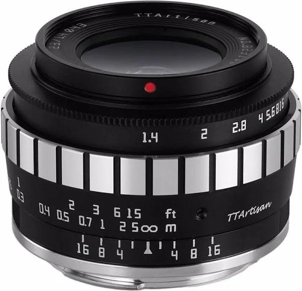 TTArtisan 23mm f/1.4 APS-C Lens For Fuji x (Black & Silver)