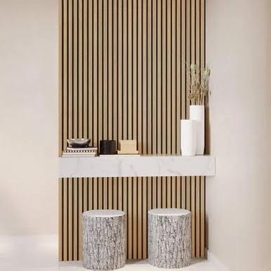 Agoran 240cm Acoustic Wood Slat Wall Panel - 2 of Set Natural