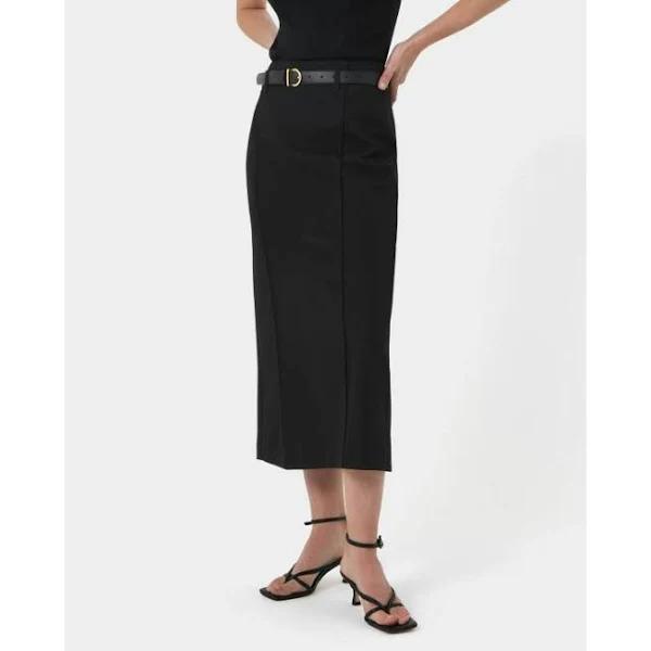 Forcast Women's Joelle Column Skirt - Black - 16 - AfterPay & zipPay Available