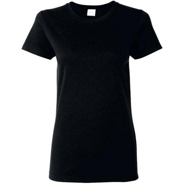 Gildan Ladies/Womens Heavy Cotton Missy Fit Short Sleeve T-Shirt Black 2XL Cotton Ladies T-Shirt