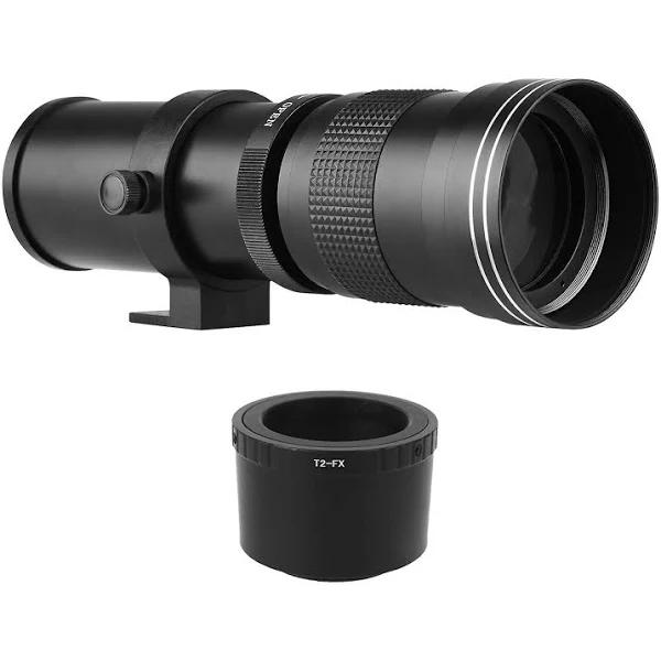 Camera MF Super Telephoto Zoom Lens F/8.3-16 420-800mm T2 Mount With FX-mount Adapter Ring 1/4 Thread Replacement For Fujifilm X-Pro2 X-E2 X-E3 X-A...