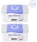 Ubbi Set of 2 Baby Wipes Dispensers with Weighted Plates and Secure Seals, Nursery and Baby Registry Essential To Keep Wipes Fresh and Changing