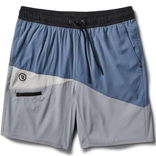 Men's Colorblock Kore Shorts by Vuori | S | Light Azure/Steel/Vapor | Athletic Fit | Moisture-Wicking