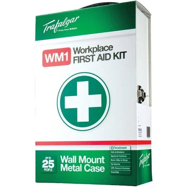 Trafalgar Workplace First Aid Kit Metal Case Wall Mount