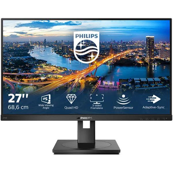 Philips B Line 275B1 2K QHD 27" 2560 x 1440 4 MS HDMI DVI DP IPS LCD Monitor (275B1/00)