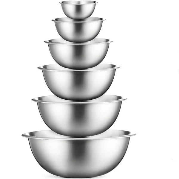 Premium Stainless Steel Mixing Bowls Brushed Stainless Steel Mixing Bowl Set - Easy to Clean, Nesting Bowls for Space Saving Storage, Great for