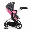 Bayer Xeo Compact Doll Pram - Pink w/White Hearts & Pink Bow New