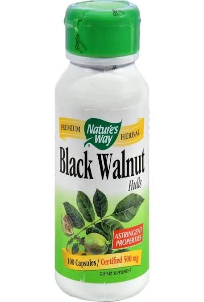 Nature's Way Black Walnut Hulls 500 MG 100 Capsules