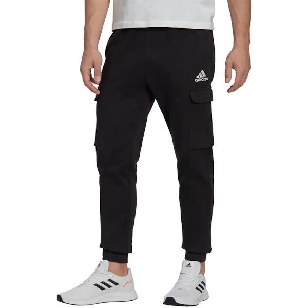 Adidas Essentials Regular Tapered Fleece Cargo Trousers Black - 3XL