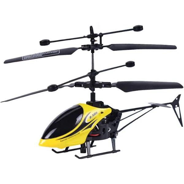 Rc Helicopter Toy USB Charging Remote Control Aircraft Kids Flying Toy Yellow