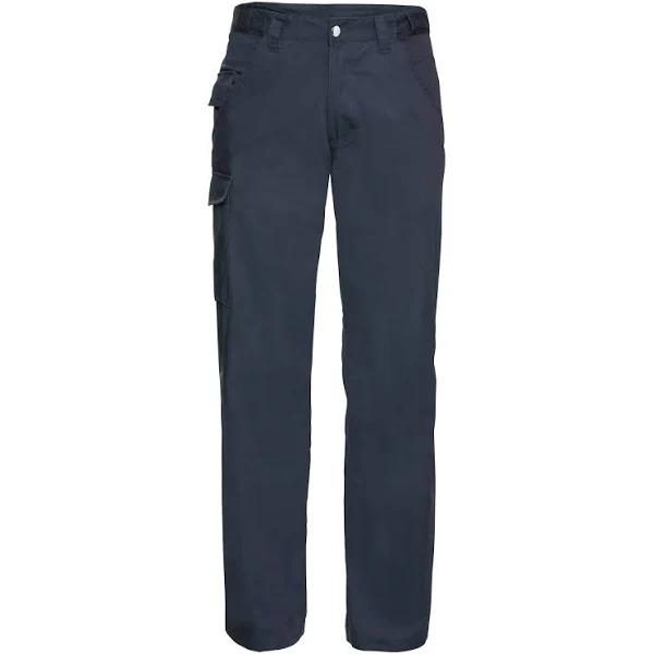 Russell Workwear Mens Polycotton Twill Trouser / Pants (Long) French Navy Mens Pants