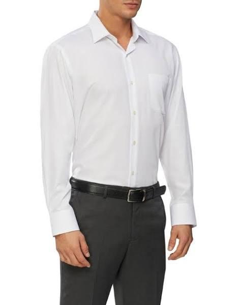 Van Heusen Wash'N'Wear Textured Long Sleeve Business Shirt White 46-94