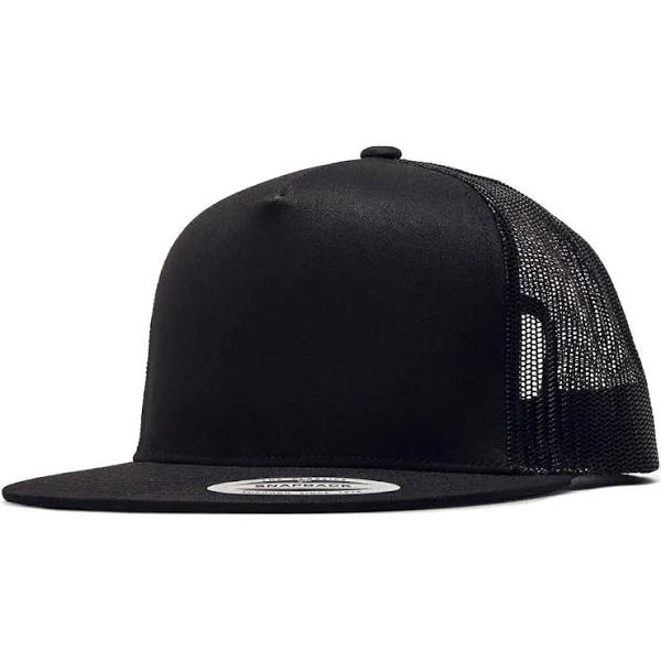 Flexfit Classic Trucker 5-Panel Snapback Cap Black One Size