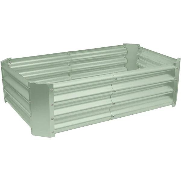 Green - 120cm x 60cm Rectangle Galvanised Steel Raised Garden Bed - by Harbour Housewares - Green