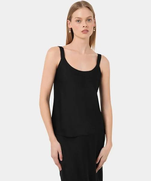 Forcast Women's Kalena Satin Cami Top - Black AU Size 12 - AfterPay & zipPay Available