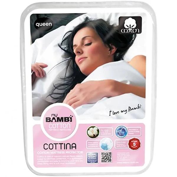 Bambi Cottina All Cotton Mattress Protector-Double