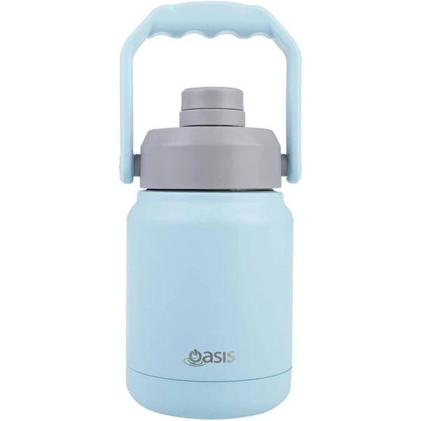 Oasis 1.2L Insulated Mini Jug Stainless Steel w/ Carry Handle - Island Blue