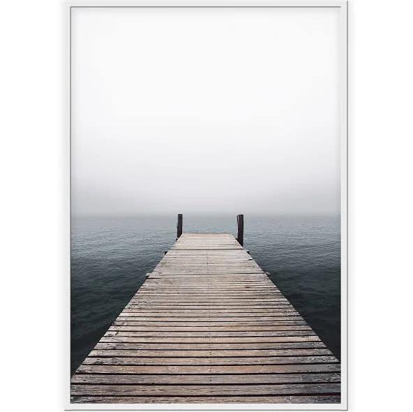 Hobart Wall Art : Ready to Hang Framed artwork. 100x150cm / White