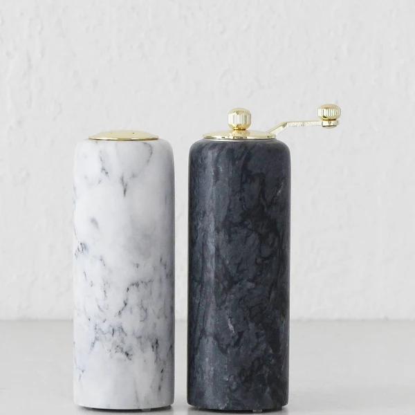 2pc Davis & Waddell Nuvolo Marble Salt/ Pepper Mill Set 5x5cm - Grey/Black