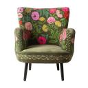 Floral Burst Embroidered Armchair Olive Green | Olive Green Base With Multi-Coloured Embroidery | Upholstery | Early Settler Furniture